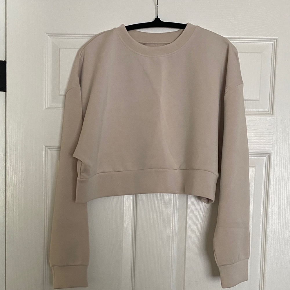 BuffBunny Light Beige Cropped Hoodie